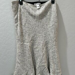 White House Black Market Black and White Patterned A-Line Skirt